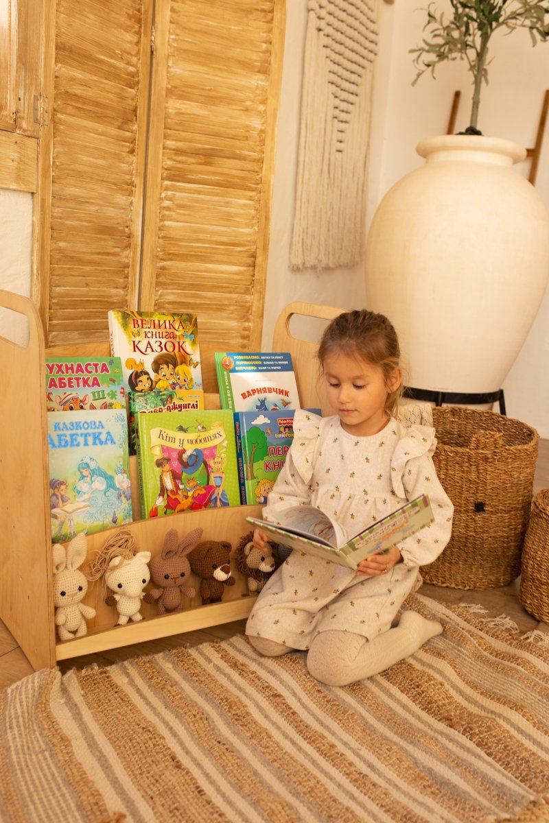 Montessori Wooden Bookshelf – Beige-3