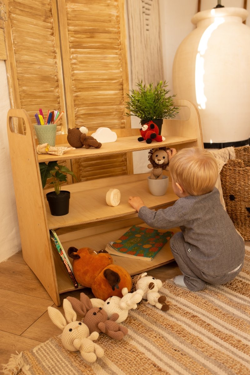 Montessori Wooden Toy Shelf-3