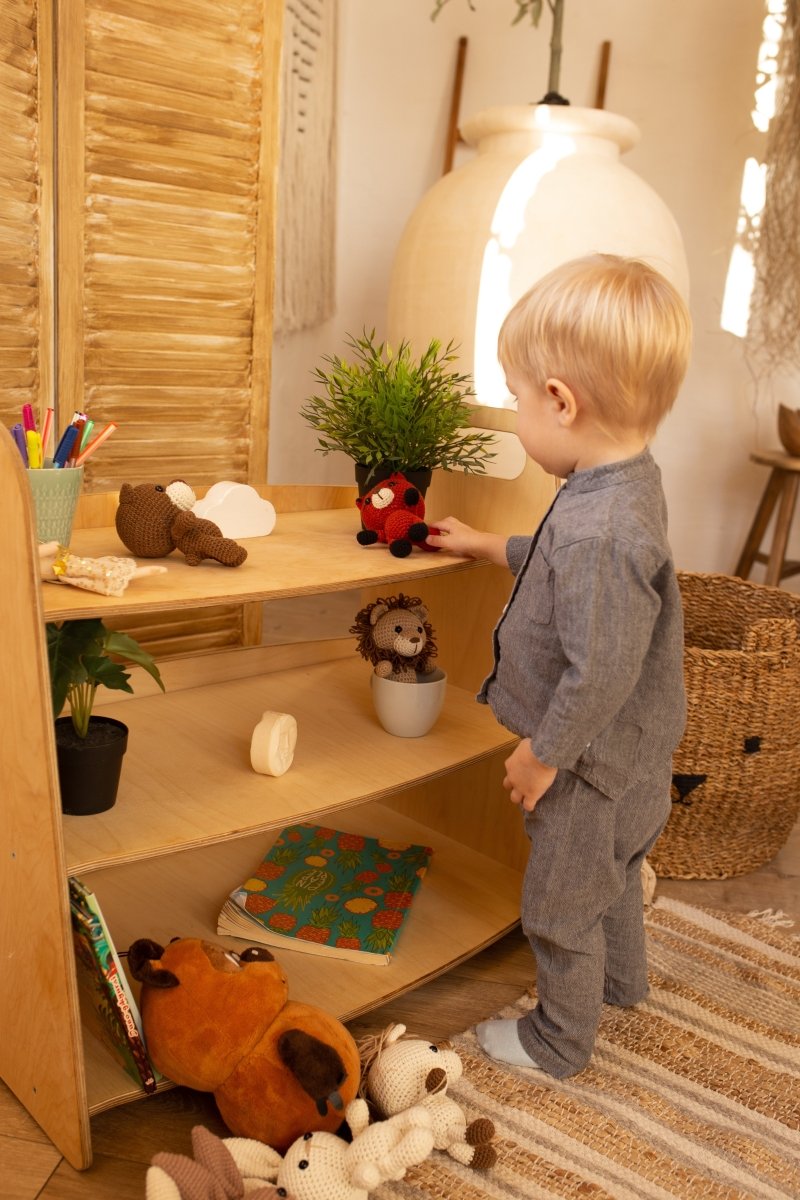 Montessori Wooden Toy Shelf-4
