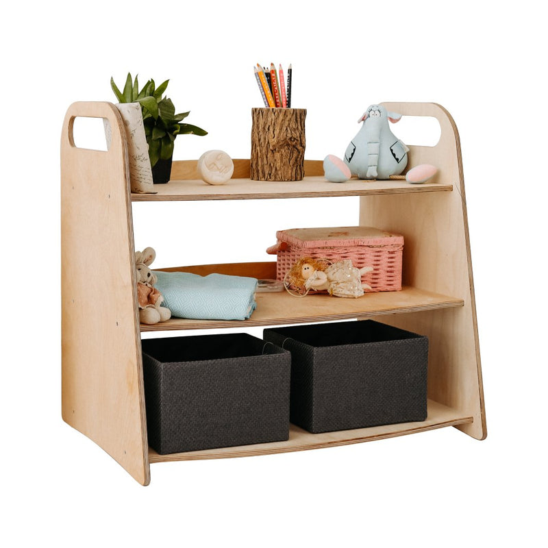 Montessori Wooden Toy Shelf-1