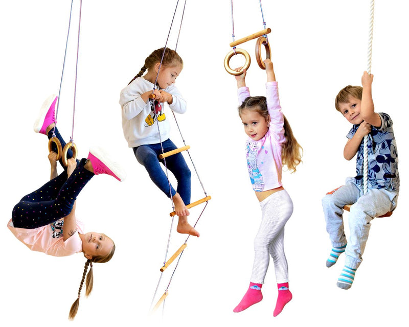 Wooden gymnastic rings for kids-5