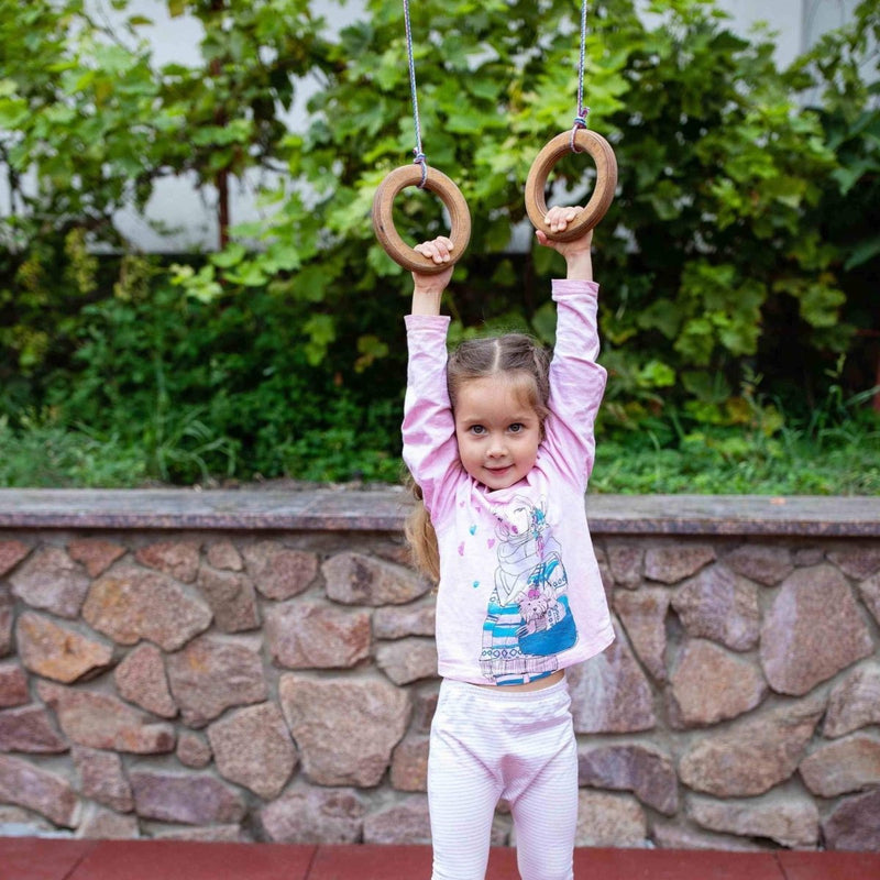 Wooden gymnastic rings for kids-3