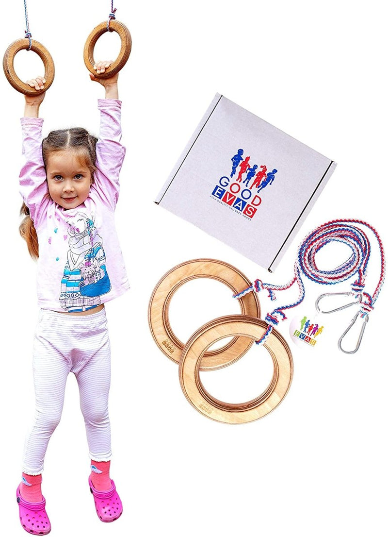 Wooden gymnastic rings for kids-1