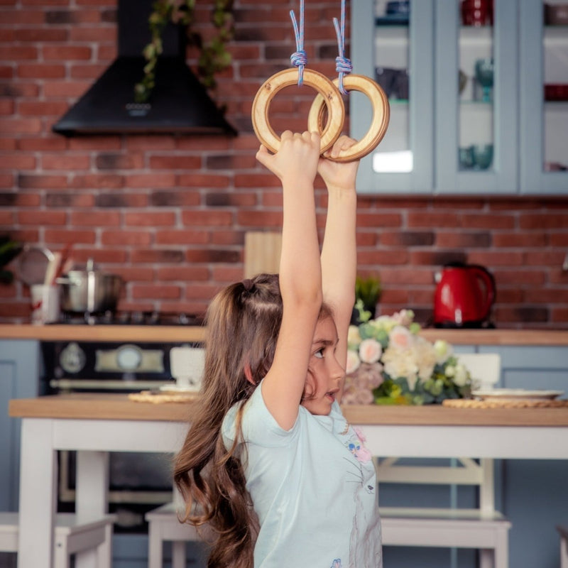Wooden gymnastic rings for kids-4